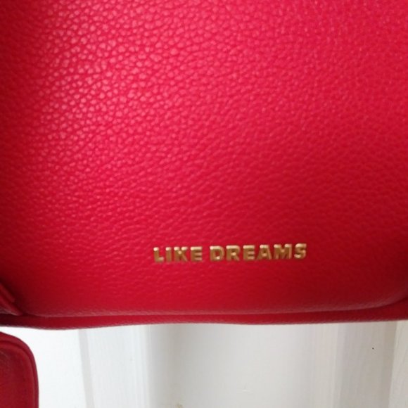 LIKE DREAMS Women's Vegan Leather Red Backpack - Picture 12 of 14